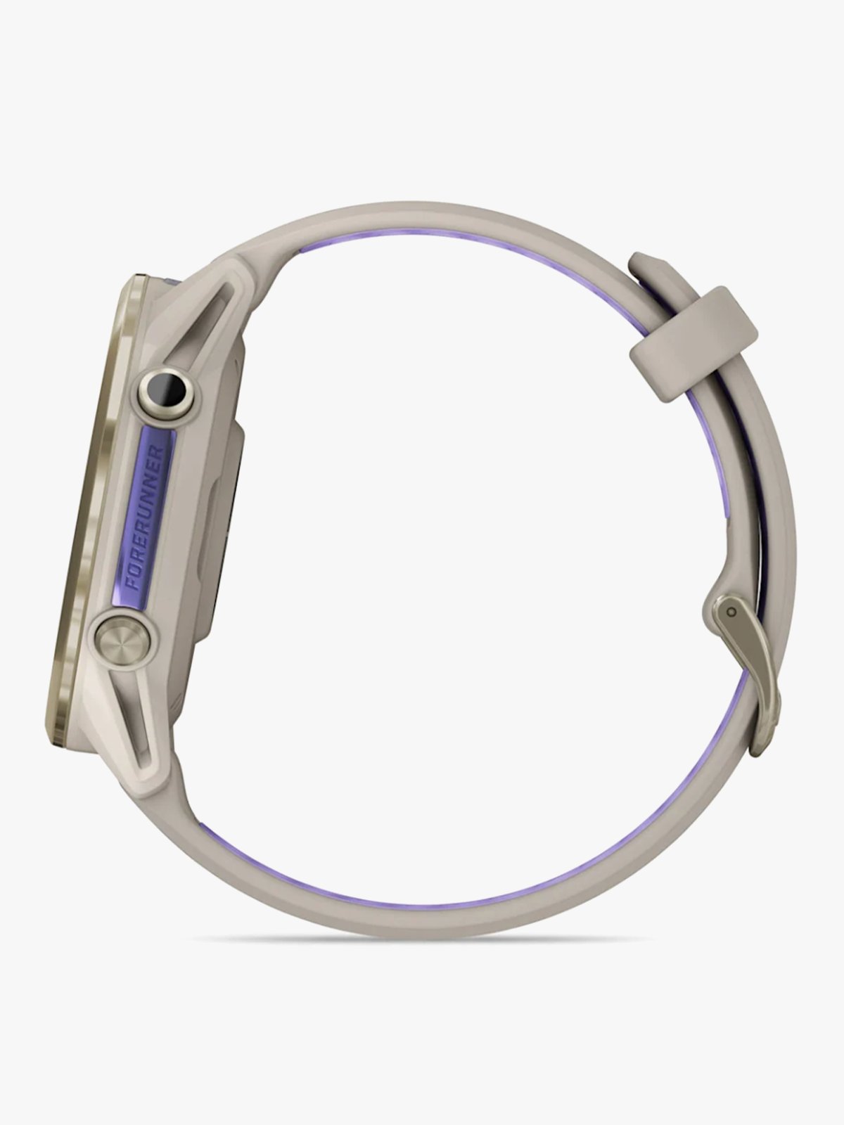 Garmin Forerunner 970 Gullfarget titan med fransk grått etui og fransk grå/gjennomsiktig indigo rem