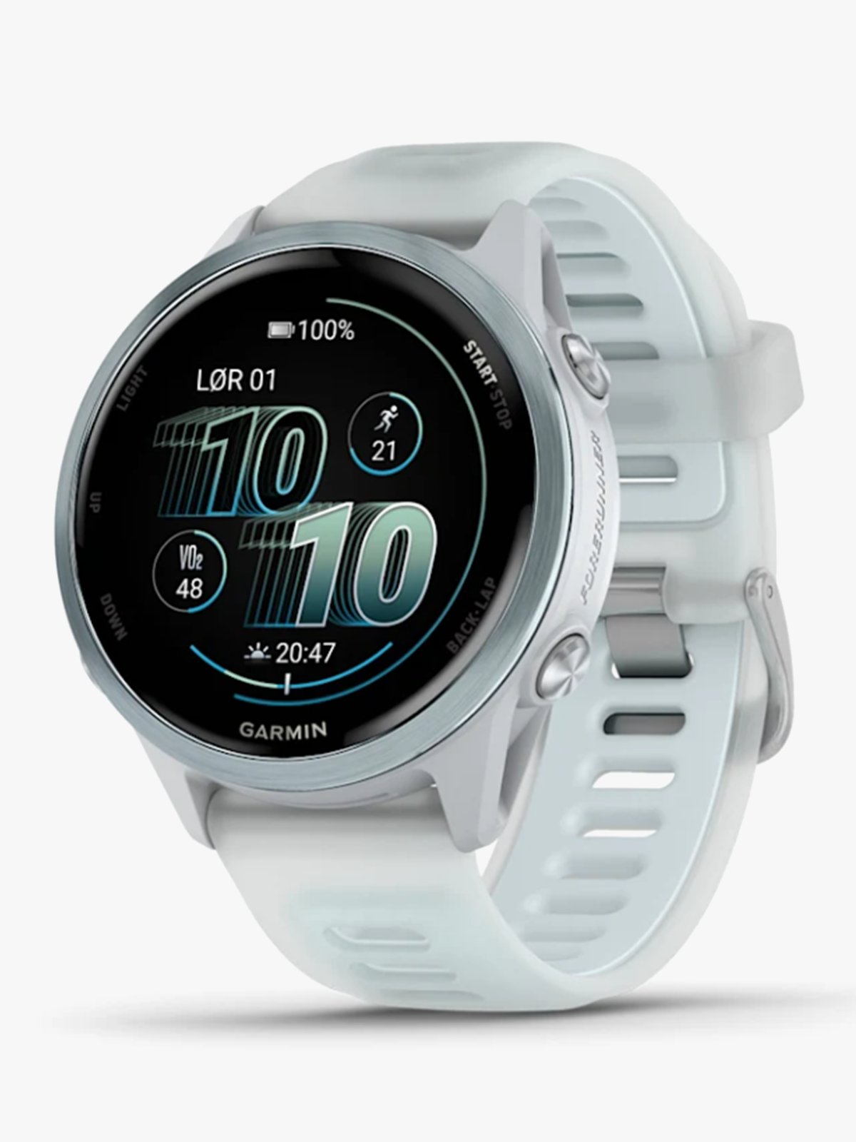 Garmin Forerunner 570 - 42mm Skyblå aluminium med gjennomsiktig granulittfarget/skyblå rem