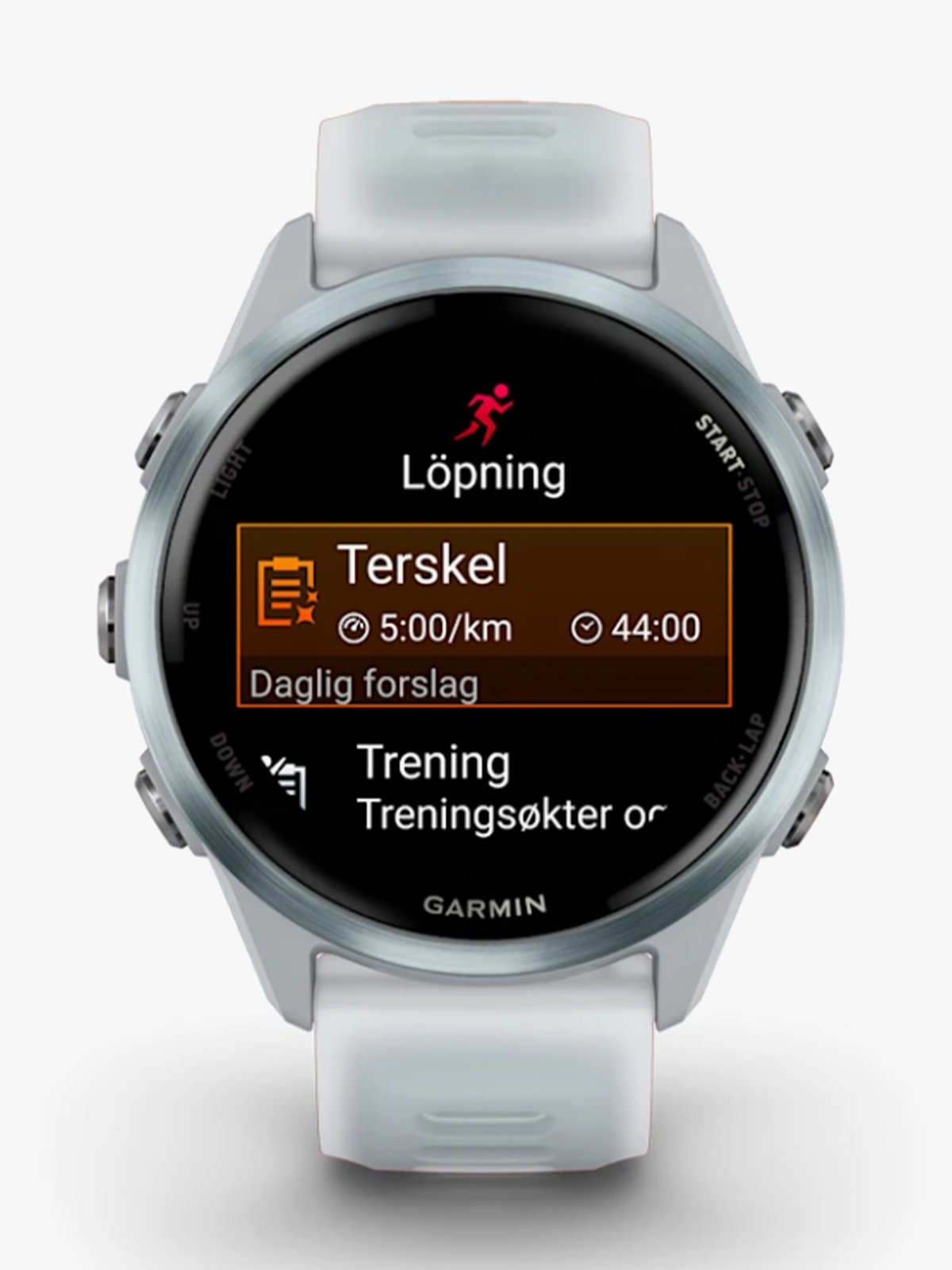 Garmin Forerunner 570 - 42mm Skyblå aluminium med gjennomsiktig granulittfarget/skyblå rem