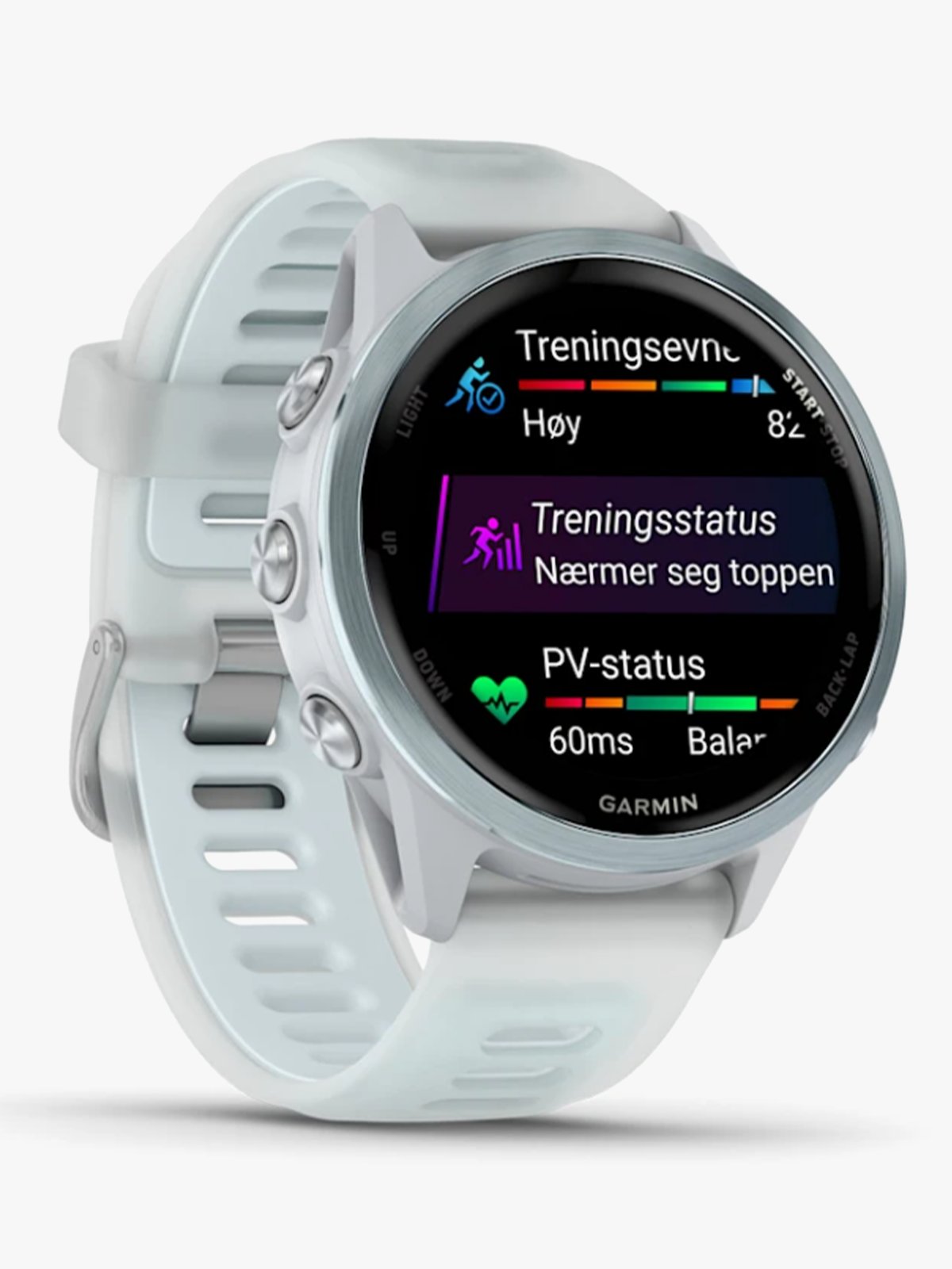 Garmin Forerunner 570 - 42mm Skyblå aluminium med gjennomsiktig granulittfarget/skyblå rem