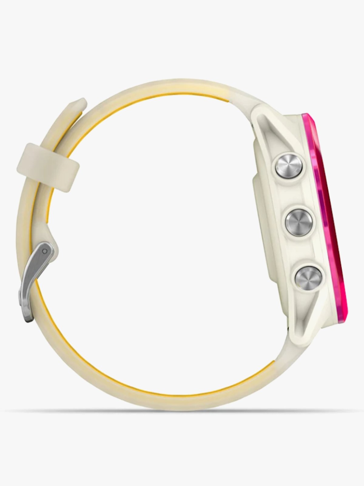 Garmin Forerunner 570 - 42mm Bringebærfarget aluminium med gjennomsiktig benfarget/mangofarget rem