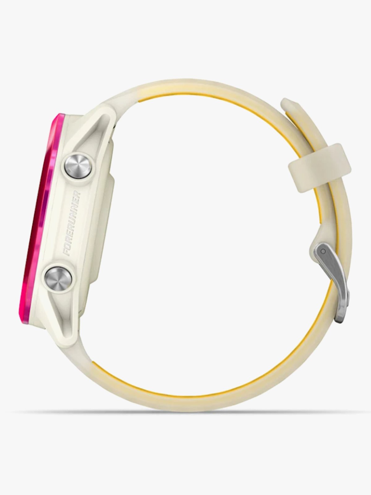 Garmin Forerunner 570 - 42mm Bringebærfarget aluminium med gjennomsiktig benfarget/mangofarget rem