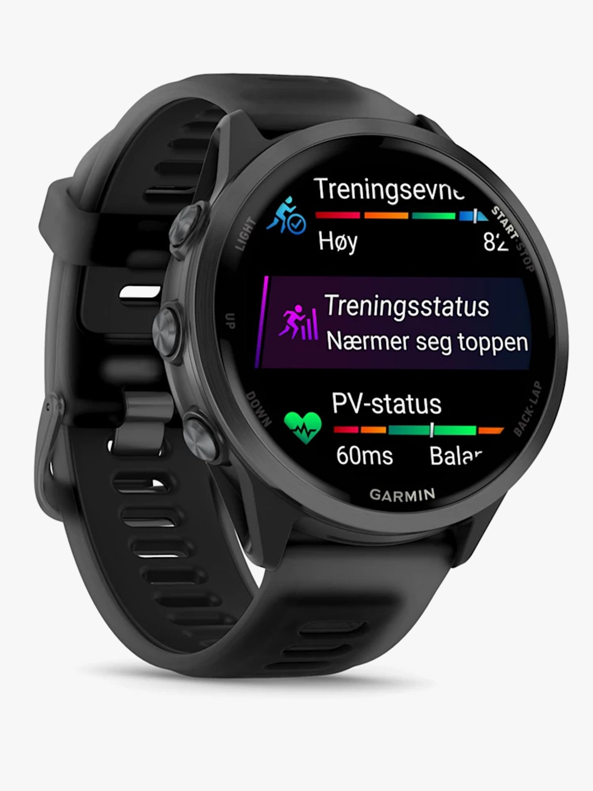 Garmin Forerunner 570 - 47mm Skifergrå aluminium med gjennomsiktig sort/sort rem