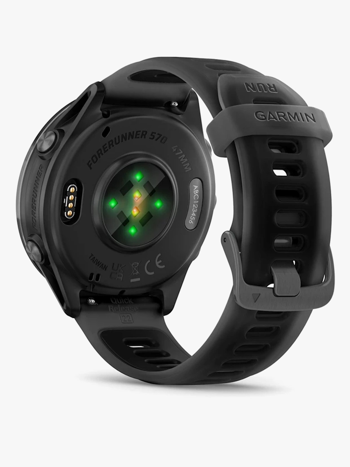 Garmin Forerunner 570 - 47mm Skifergrå aluminium med gjennomsiktig sort/sort rem