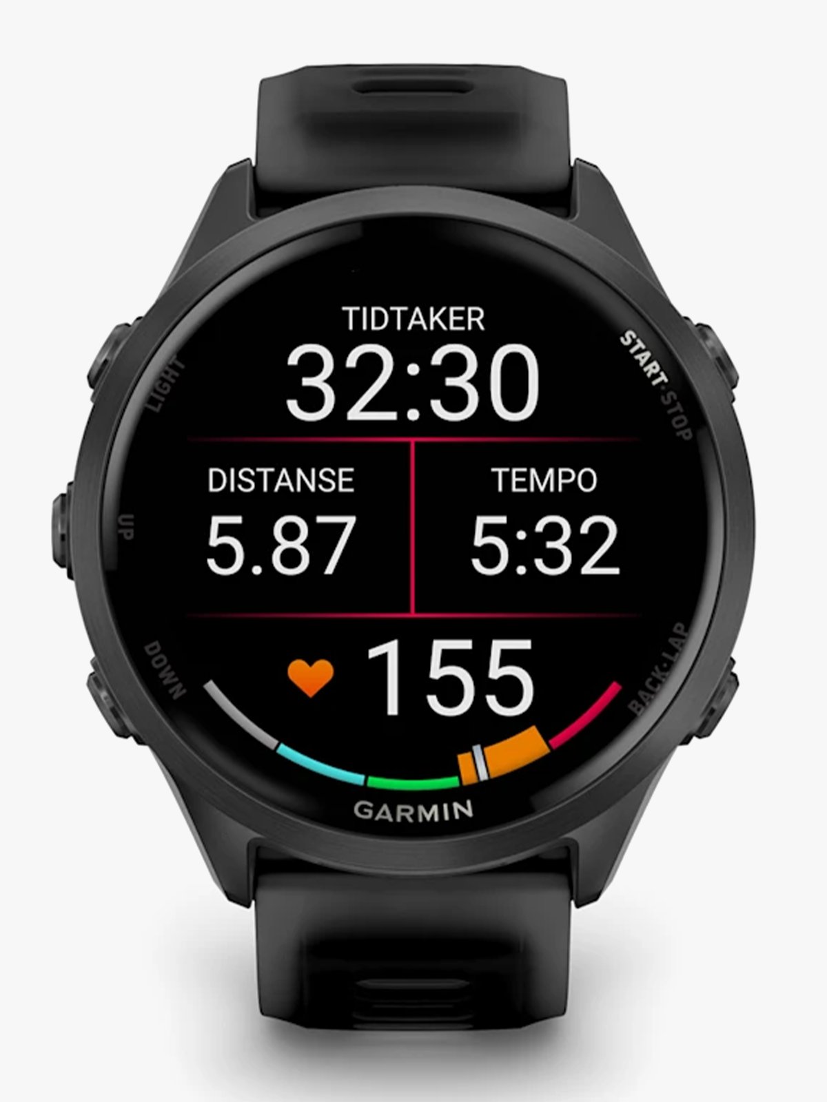 Garmin Forerunner 570 - 47mm Skifergrå aluminium med gjennomsiktig sort/sort rem