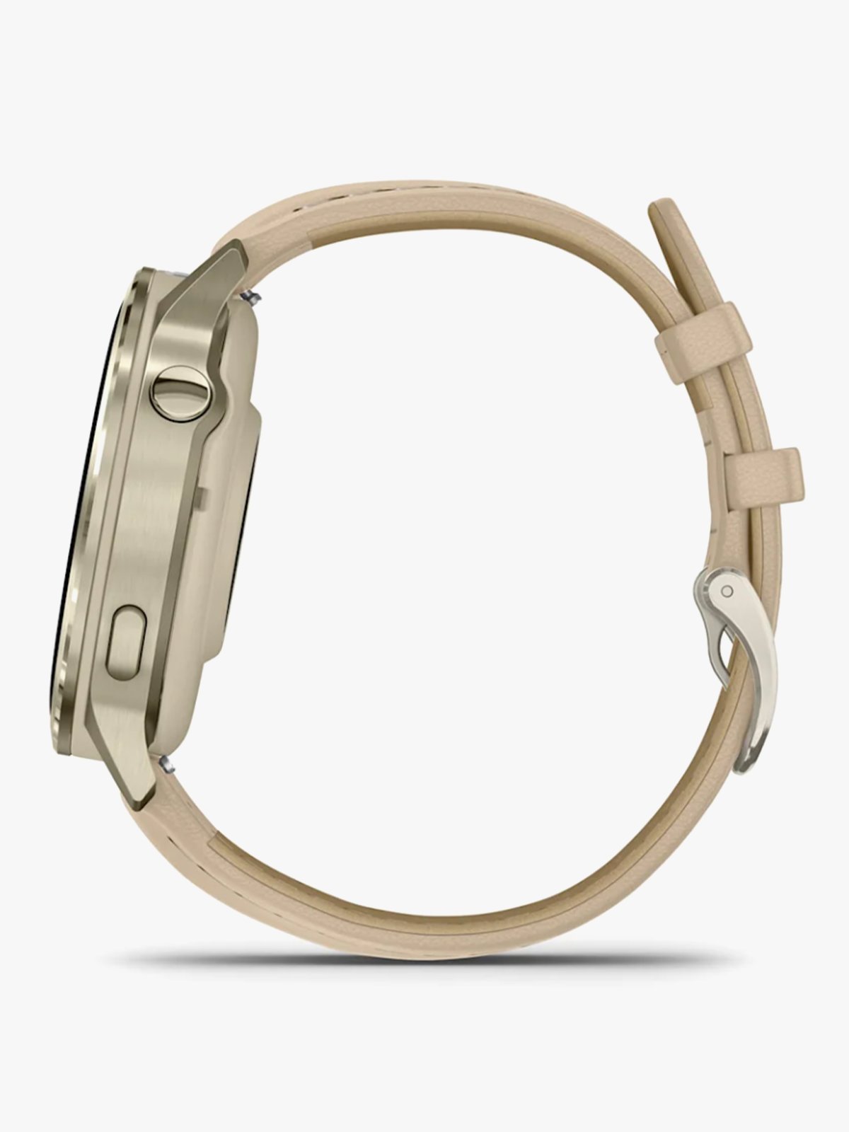 Garmin Venu 4 – 41 mm Lunar Gold med Bone-silikonrem og lys sandfarget skinnrem