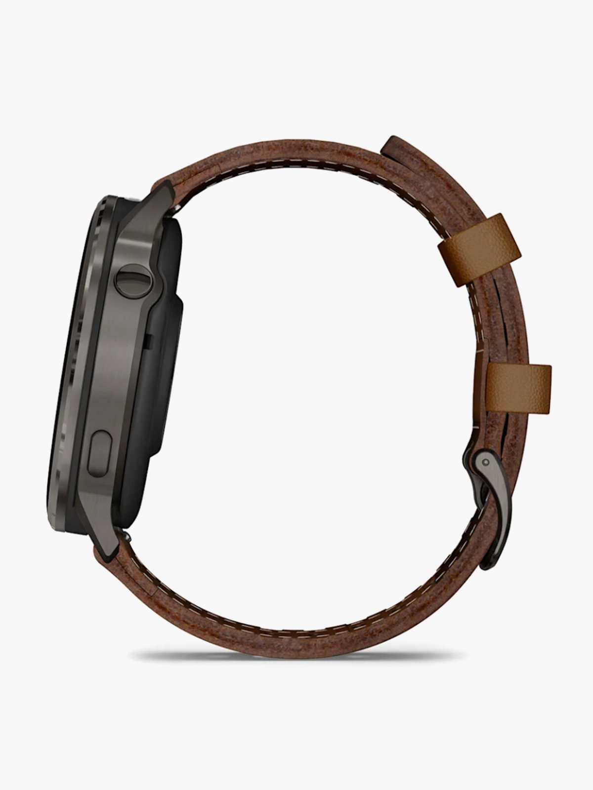 Garmin Venu 4 – 45 mm Skifergrå med sort silikonrem og brun skinnrem