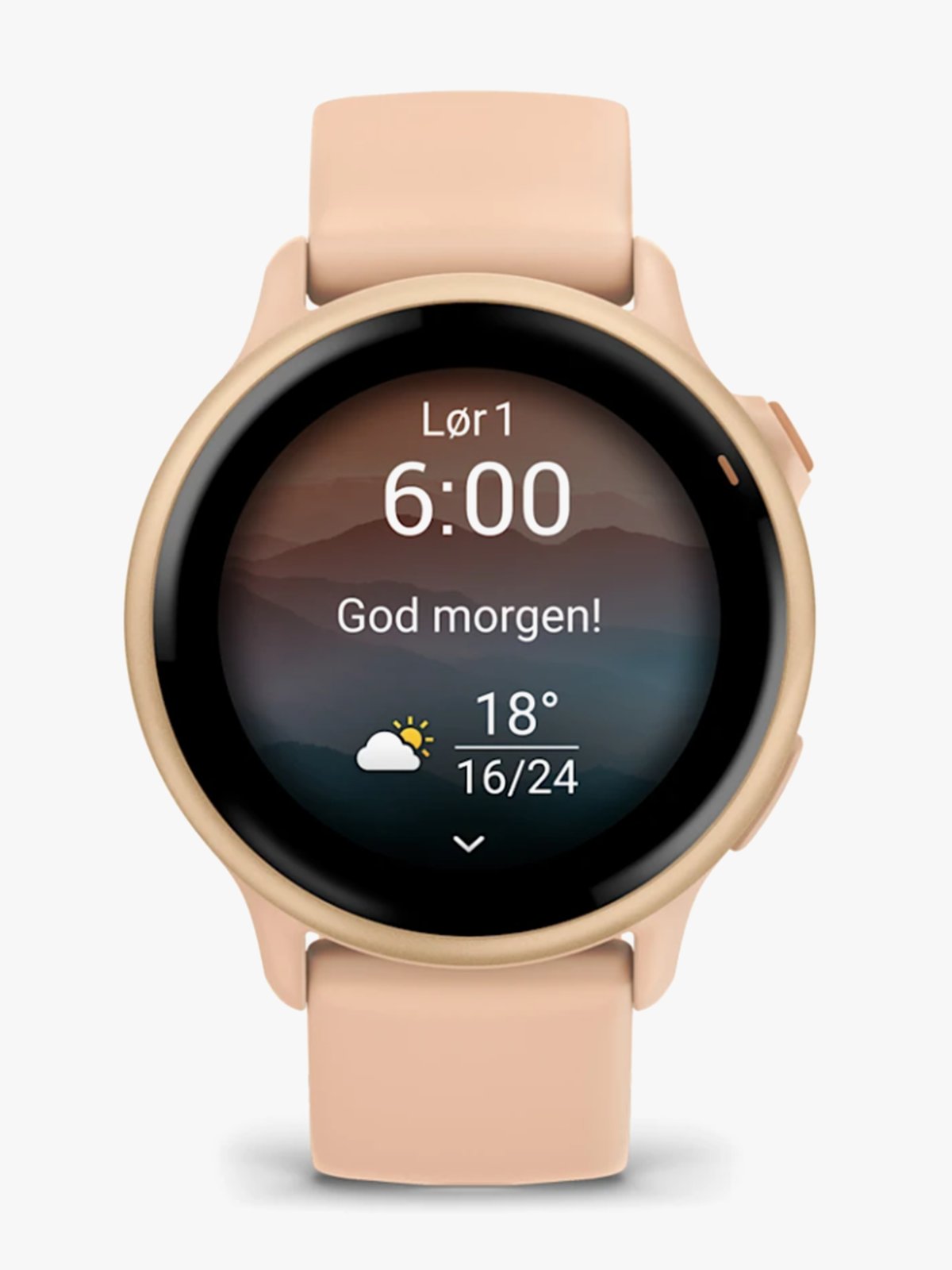 Garmin Vivoactive 6 Metallisk rosa daggry-farget med rosa daggry-farget rem