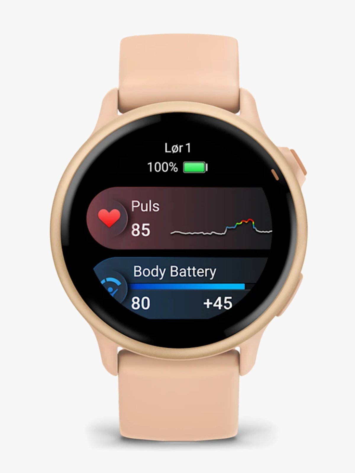 Garmin Vivoactive 6 Metallisk rosa daggry-farget med rosa daggry-farget rem