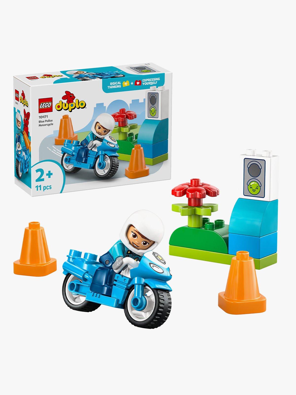 LEGO® DUPLO® Town Blue Police Motorcycle Flerfarget