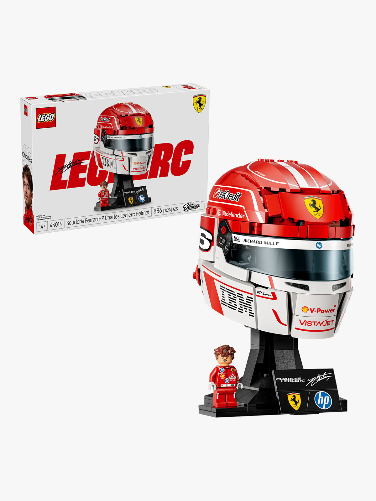 LEGO® Scuderia Ferrari HP Charles Leclerc hjelm 43014 Flerfarget