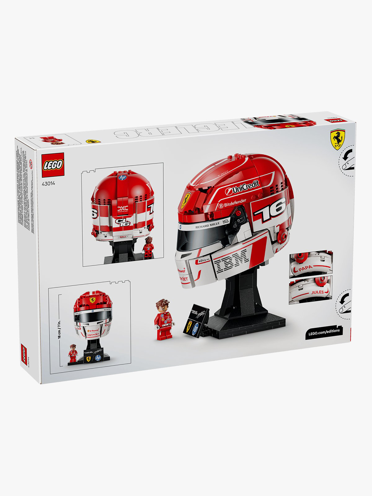 LEGO® Scuderia Ferrari HP Charles Leclerc hjelm 43014 Flerfarget