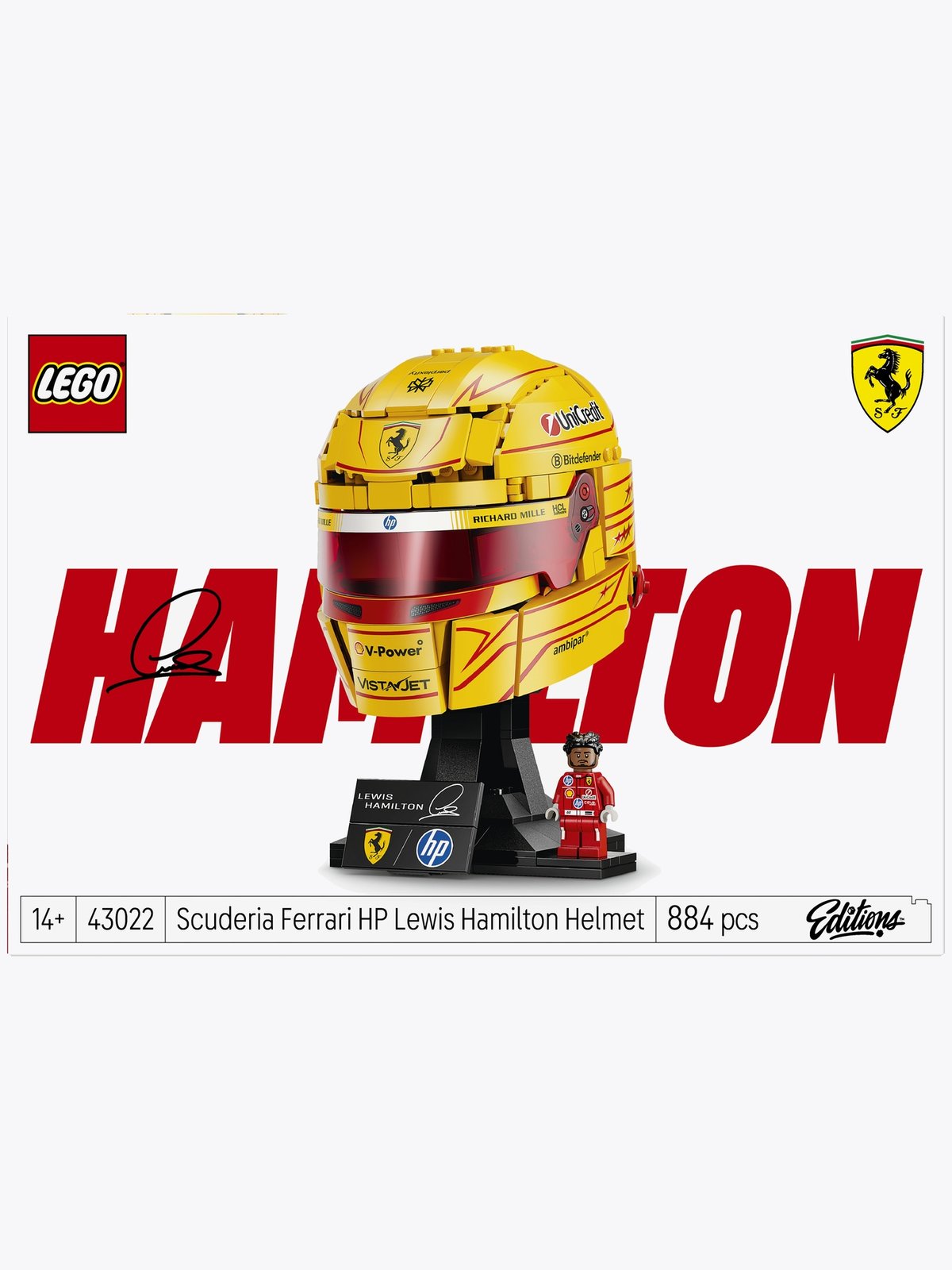 LEGO® Editions Scuderia Ferrari HP Lewis Hamilton Helmet 43022 Flerfarget