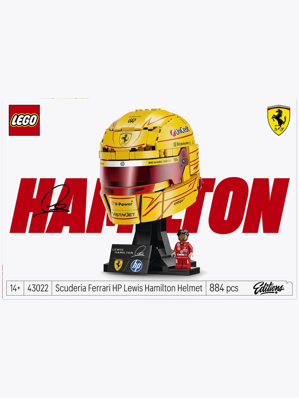 LEGO® Editions Scuderia Ferrari HP Lewis Hamilton Helmet 43022 Flerfarget