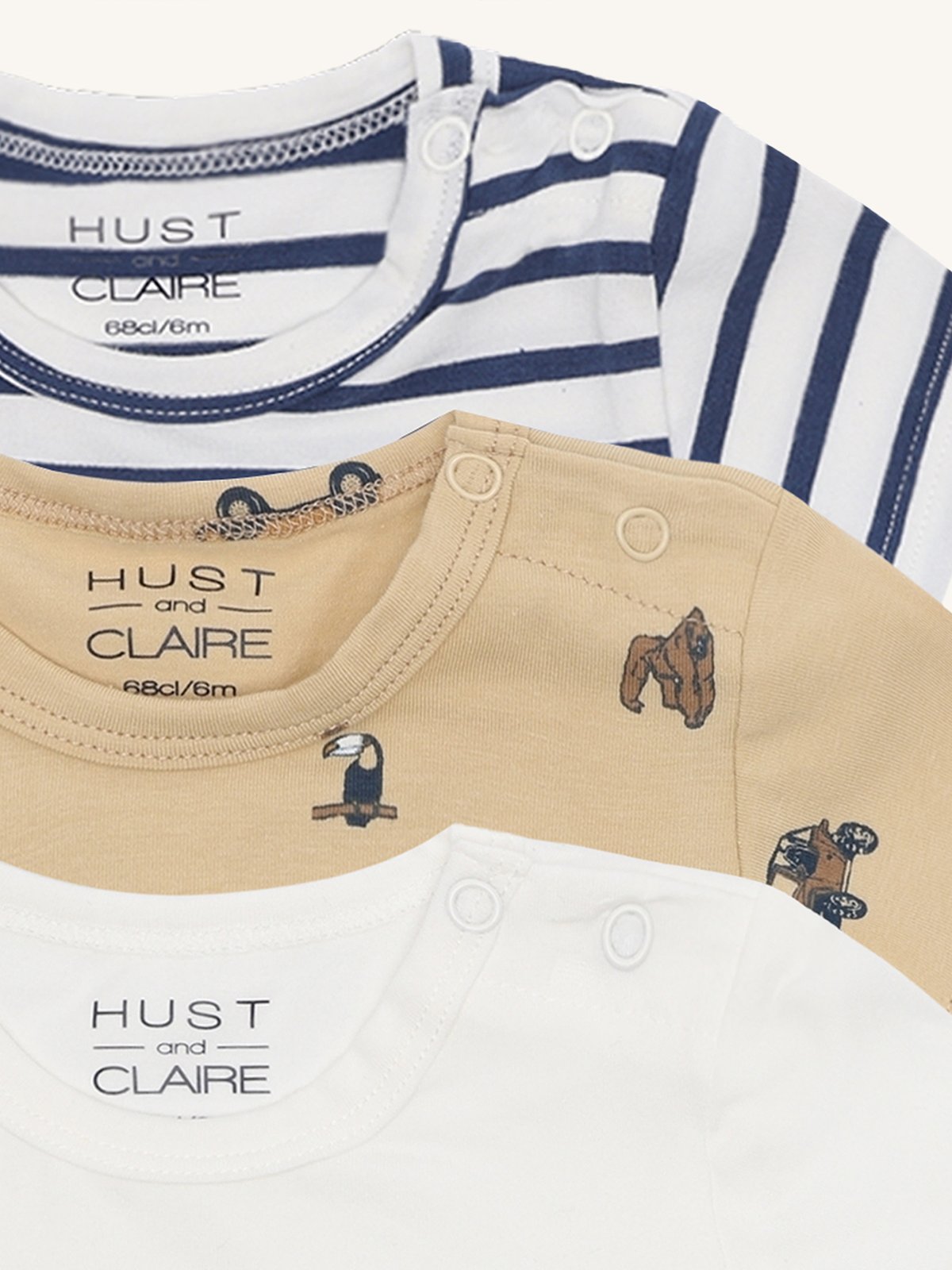 Hust and Claire Bertram Body 3-pack Pale Khaki