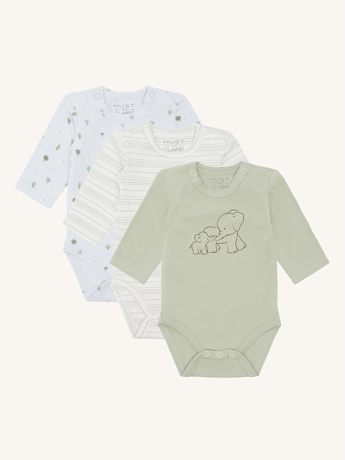 Hust and Claire Base Body 3-pakk Green Sage