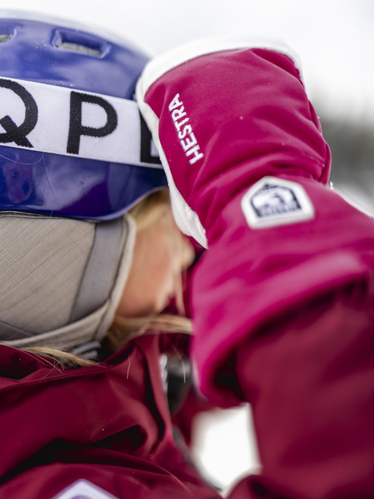 Hestra Army Leather Heli Ski Junior mitt Fuchsia