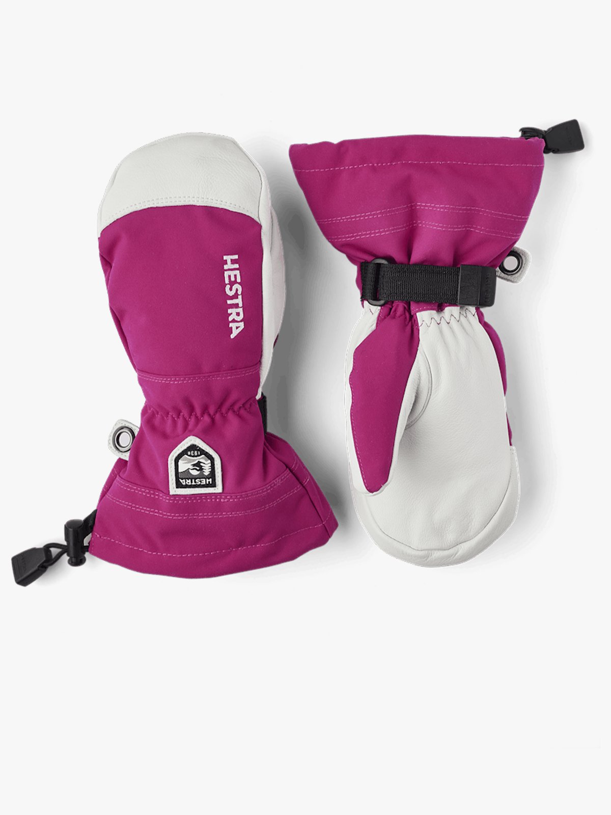 Hestra Army Leather Heli Ski Junior mitt Fuchsia