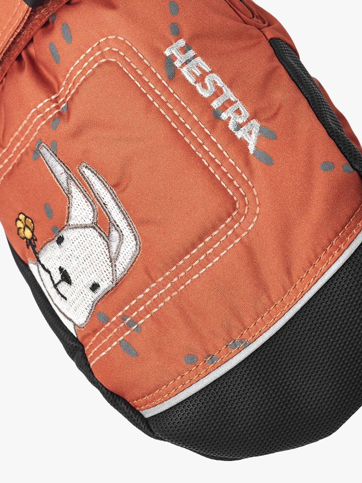 Hestra Baby Zip Long mitt Orange Print