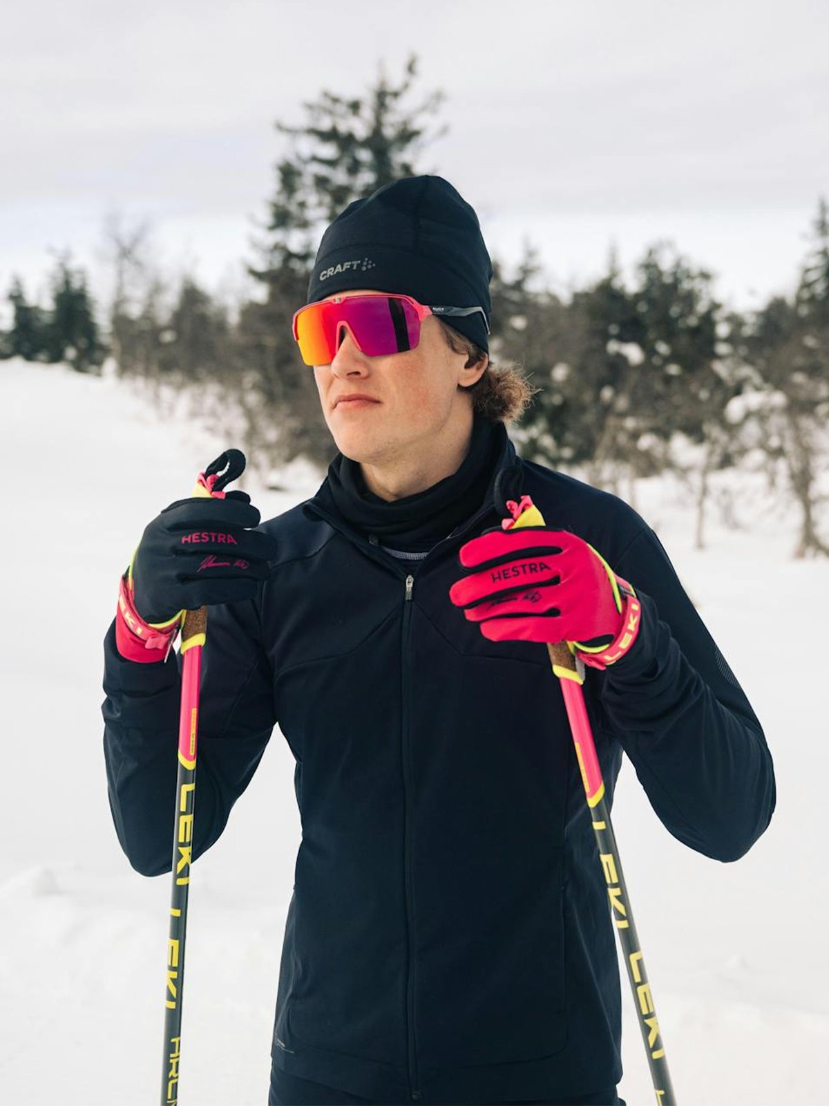 Hestra Klaebo Pro Model - 5 finger Black / Orchid