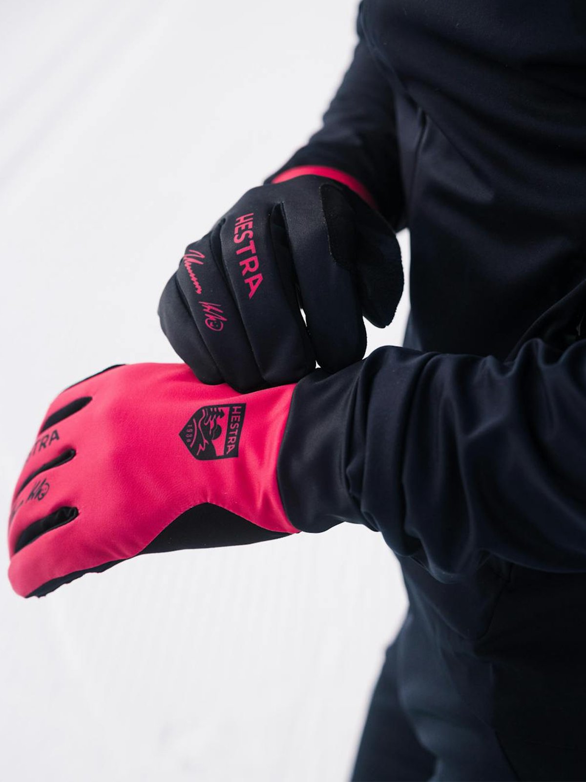 Hestra Klaebo Pro Model - 5 finger Black / Orchid