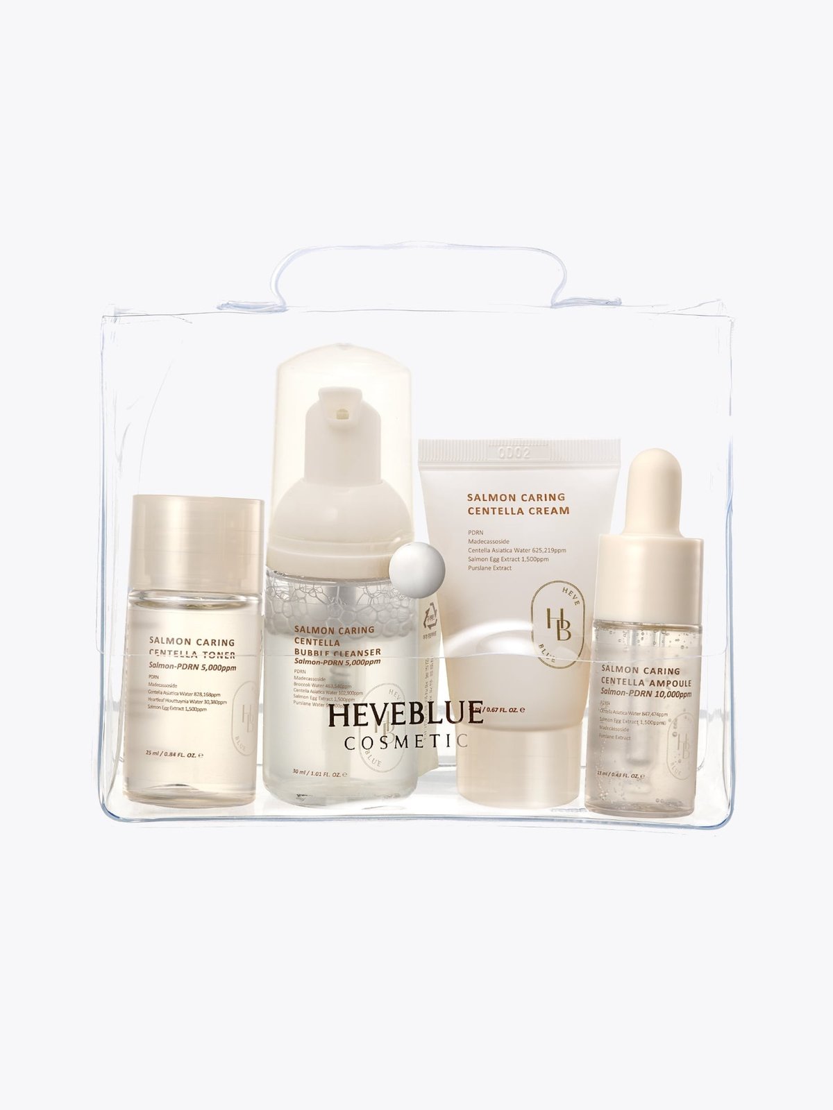 Heveblue Salmon Caring Centella Special Travel Kit Bag Flerfarget