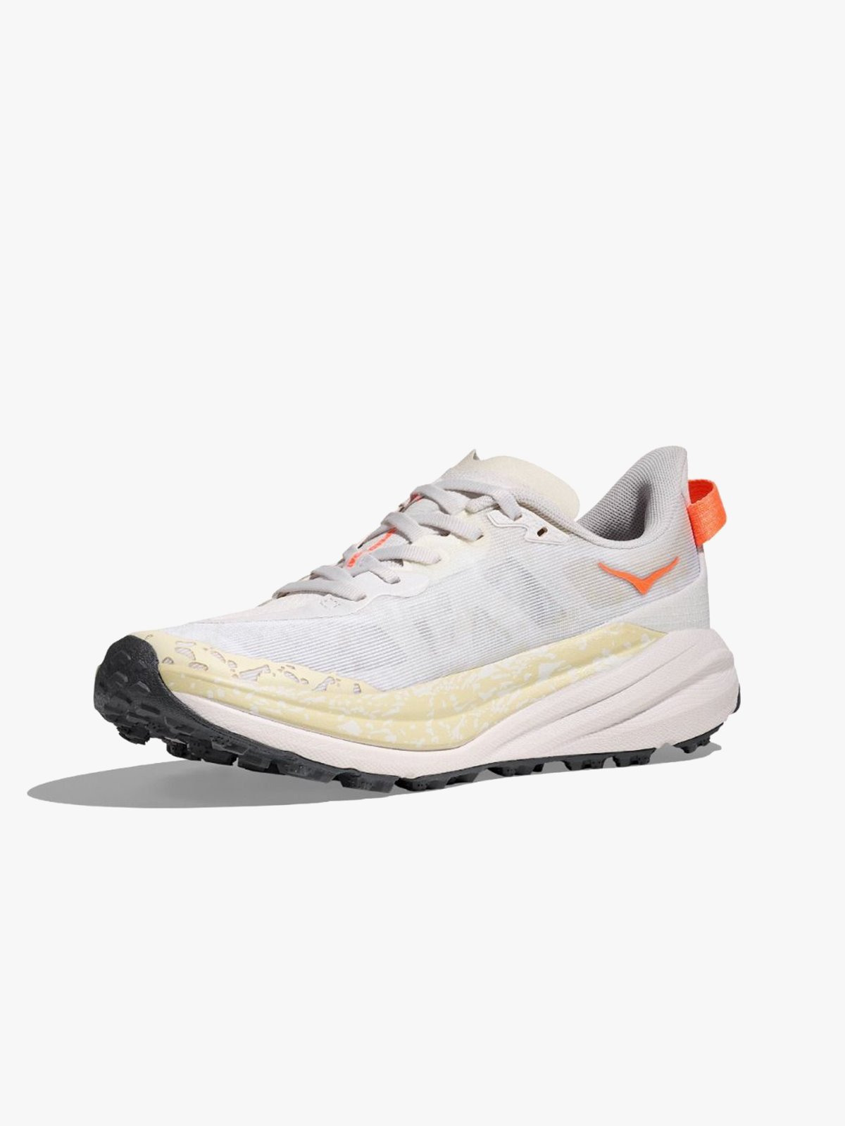 Hoka Speedgoat 6 White / Neon Tangerine