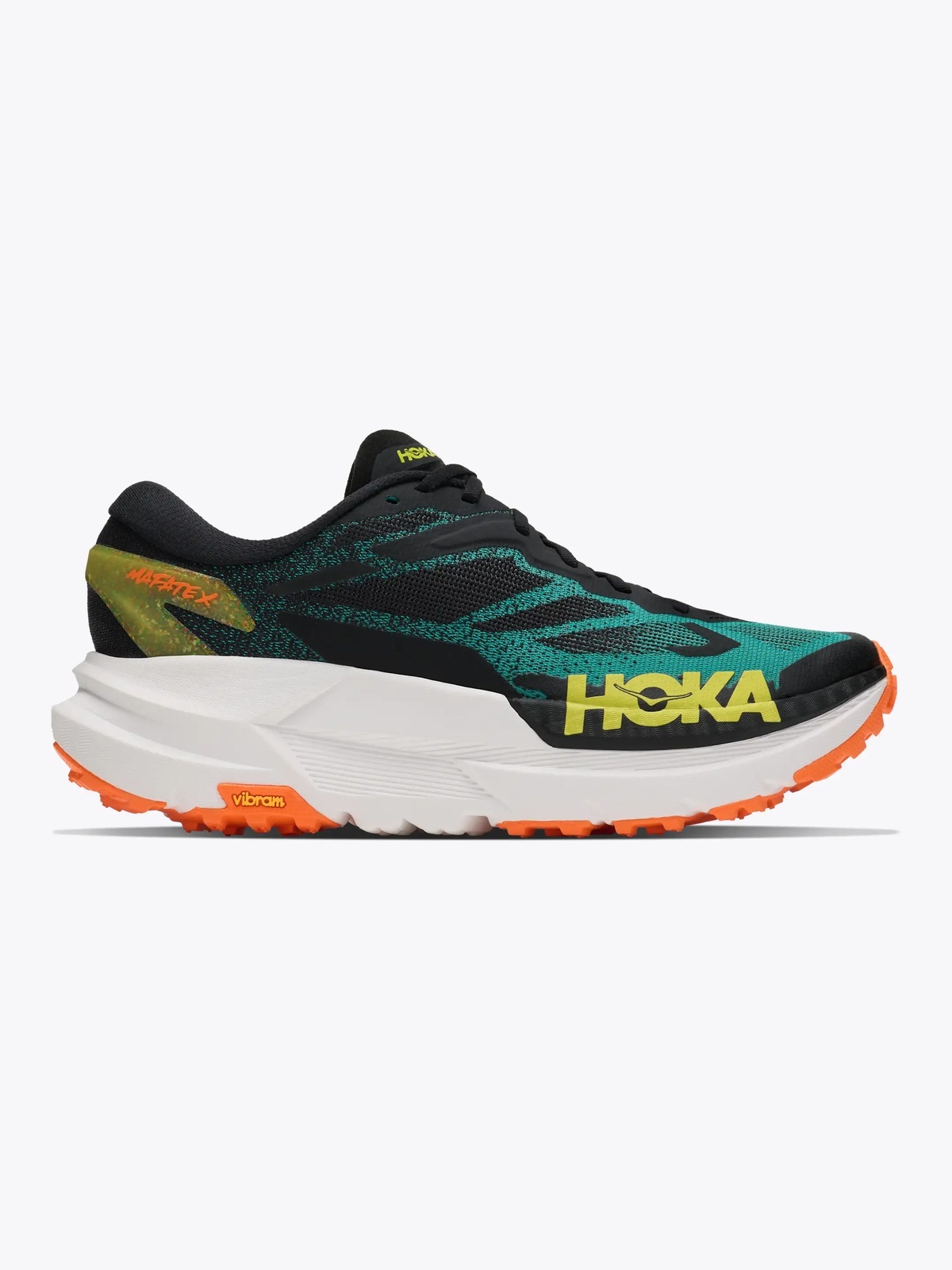 Hoka Mafate X Black / Electric Aqua
