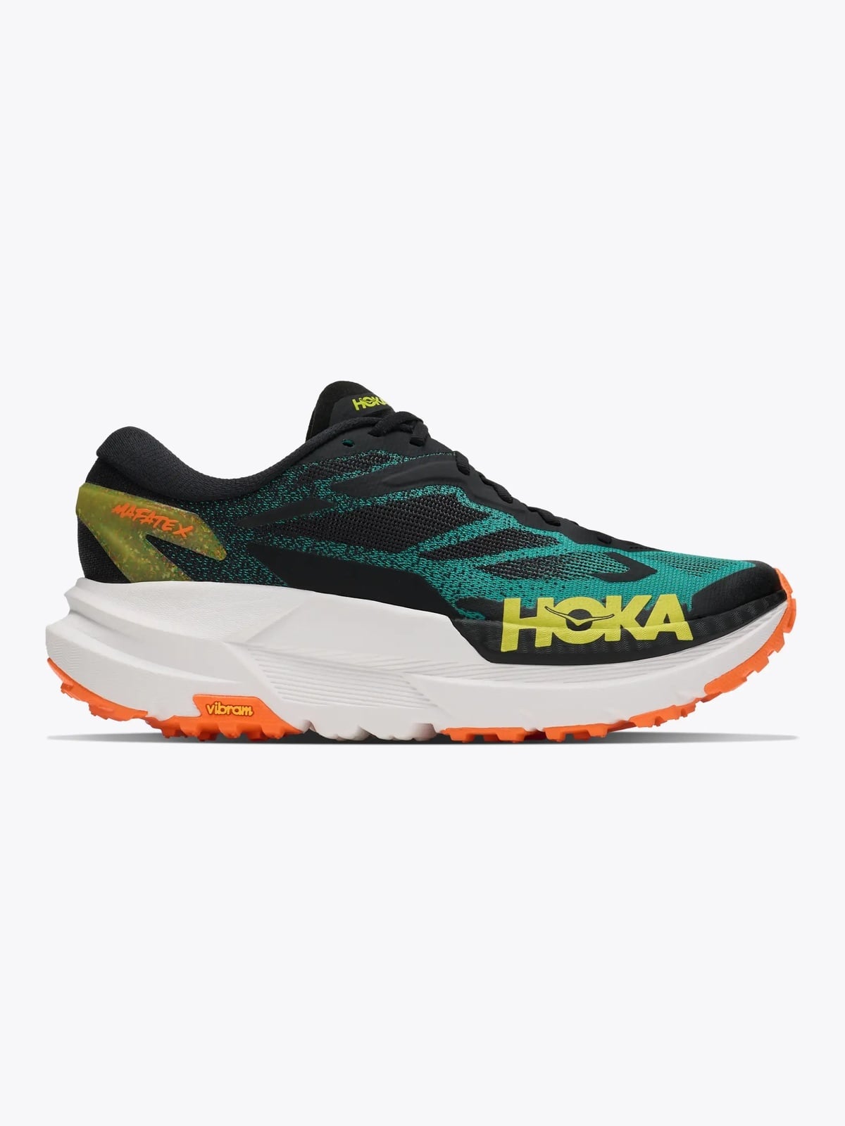 Hoka Mafate X Black / Electric Aqua