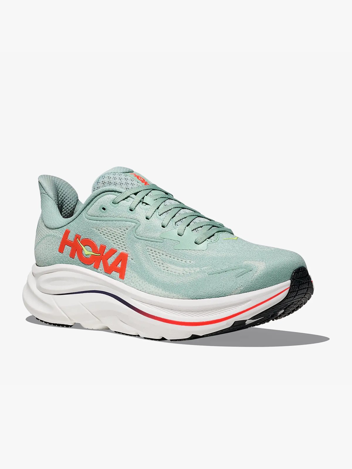 Hoka Clifton 10 Sage / Neon Flame