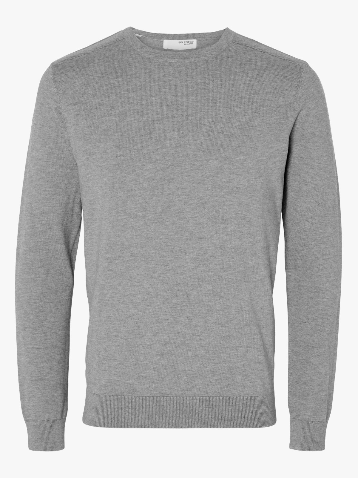 Selected Homme Berg Crew Neck Medium Grey Melange