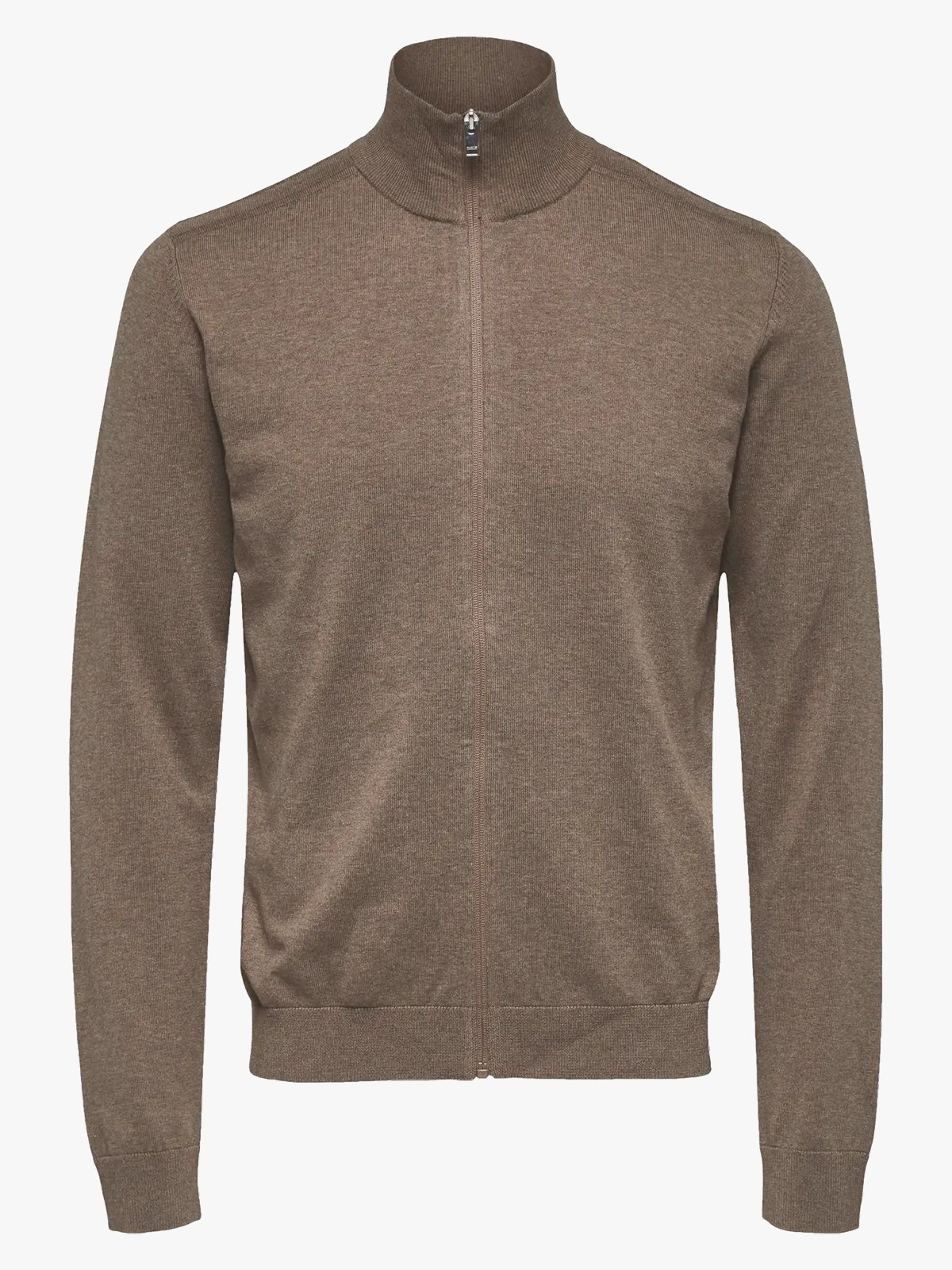 Selected Homme Berg Full Zip Cardigan Teak Melange