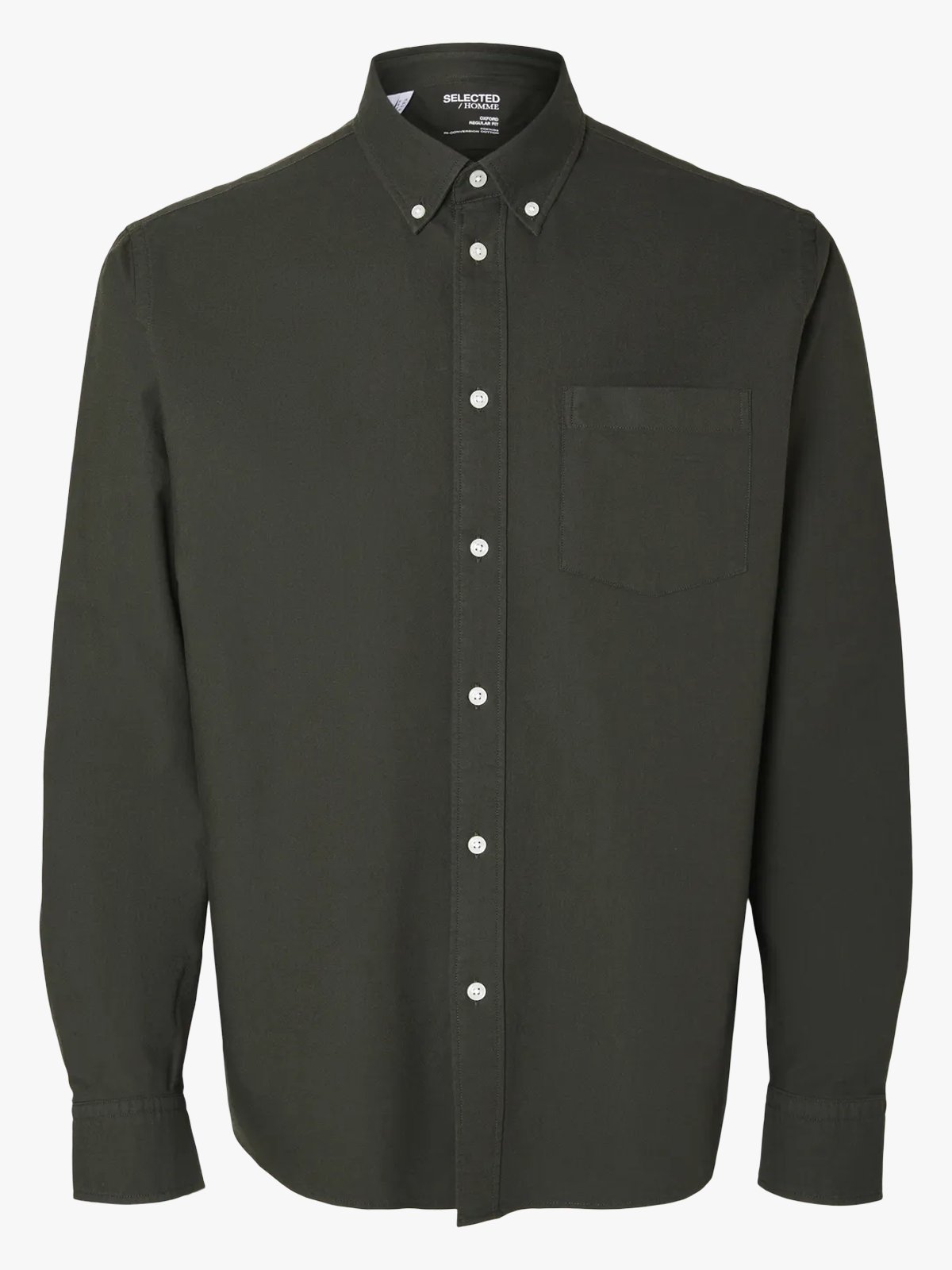 Selected Homme Selected Homme Reg Rick Oxford Shirt Long Sleeve Rosin Mixed Forest Night
