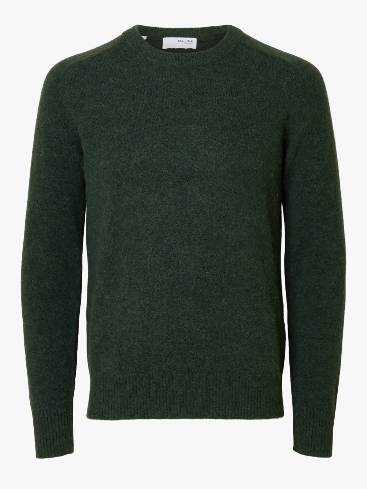 Selected Homme Rai Long Sleeve Knit Crew Neck Deep Forest
