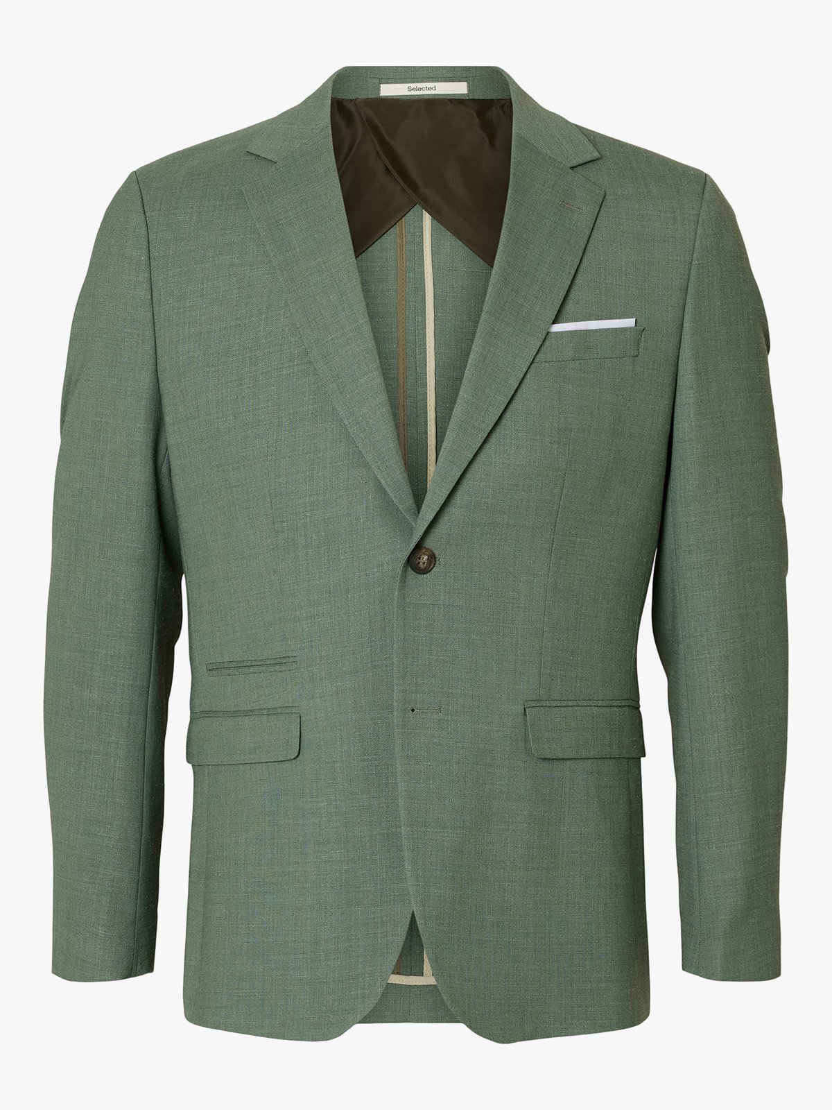 Selected Homme Slim-Oasis Linen Blazer Light Green Melange