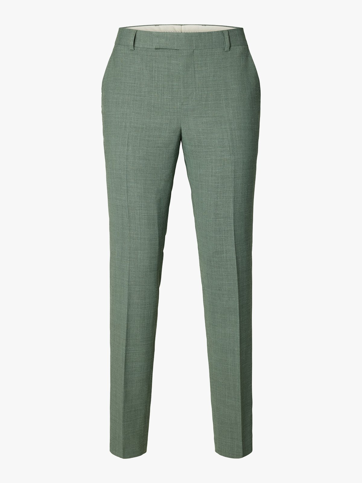 Selected Homme Slim-Oasis Linen Trousers Light Green Melange