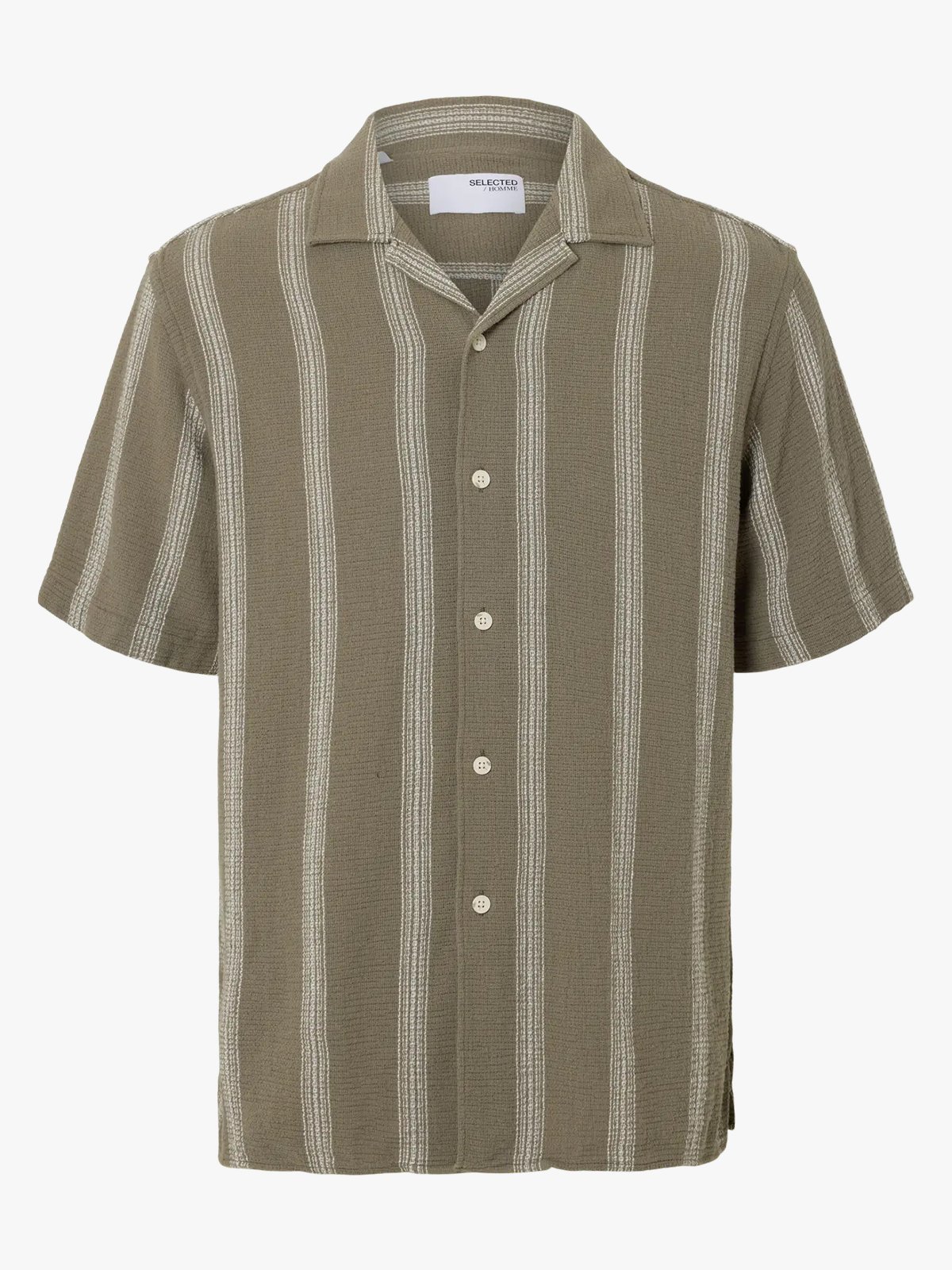 Selected Homme Relax-Sal Shirt Short Sleeve Resort Vetiver Melange
