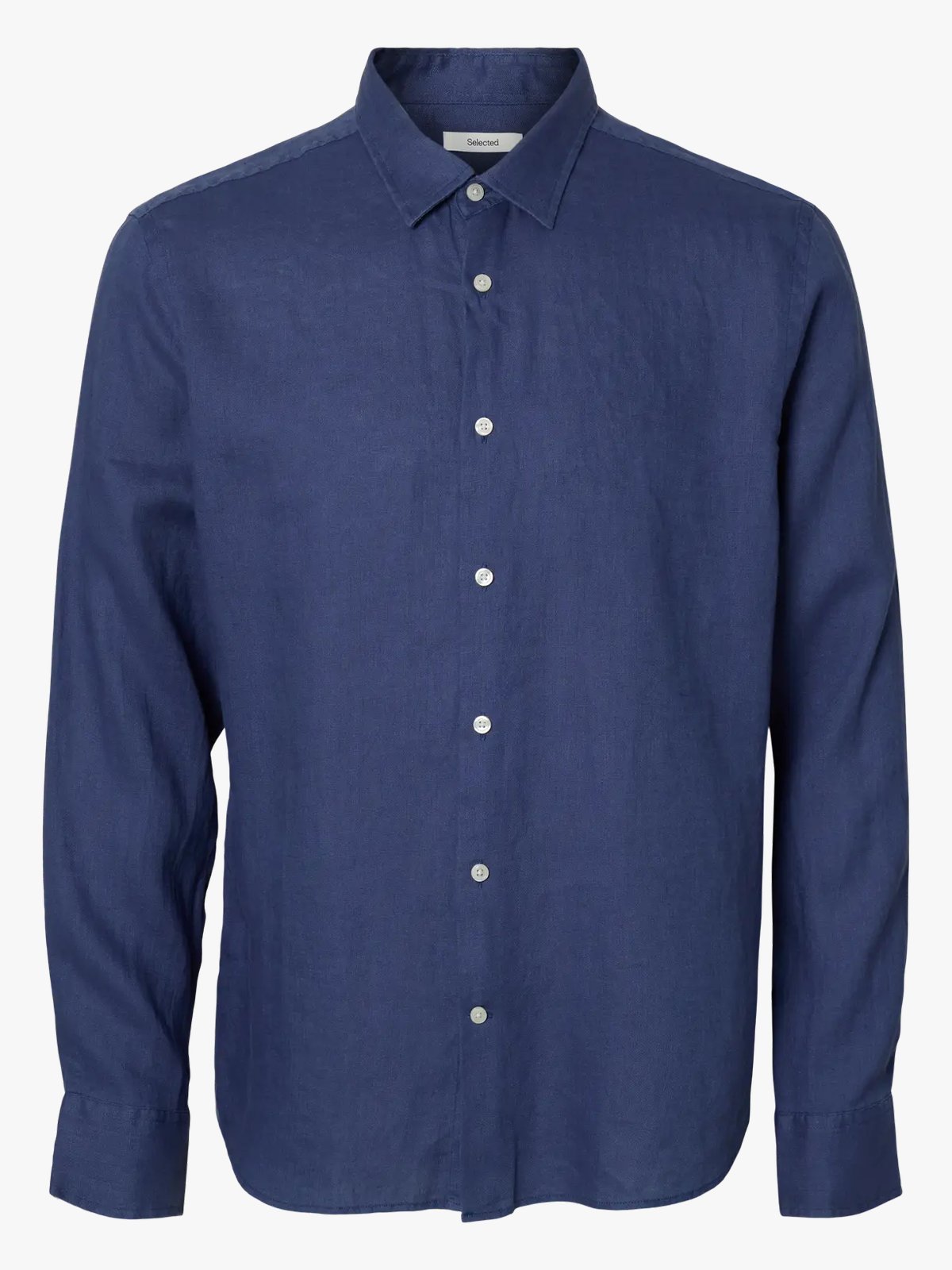Selected Homme Reg Kylian Linen Shirt Long Sleeve Classic Oceana