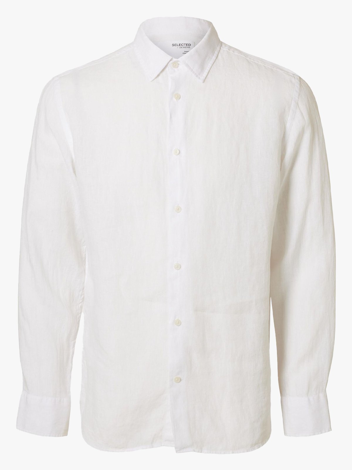 Selected Homme Reg Kylian Linen Shirt Long Sleeve Classic White