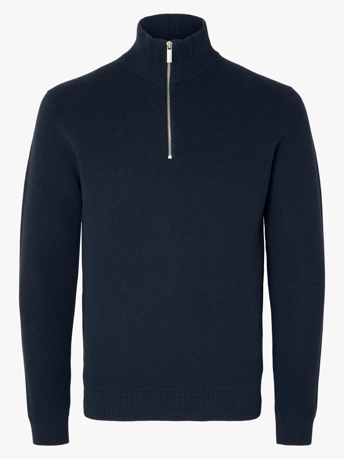 Selected Homme Dane Long Sleeve Knit Structure Half Zip Sky Captain