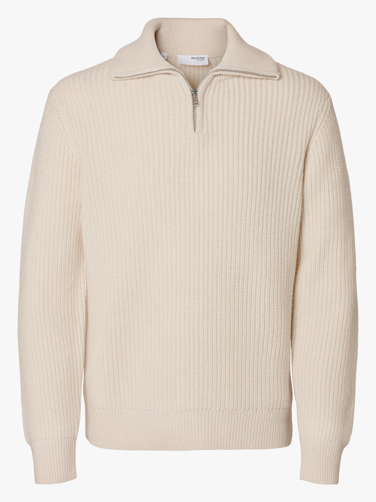 Selected Homme Land Long Sleeve Knit Half Zip Tofu