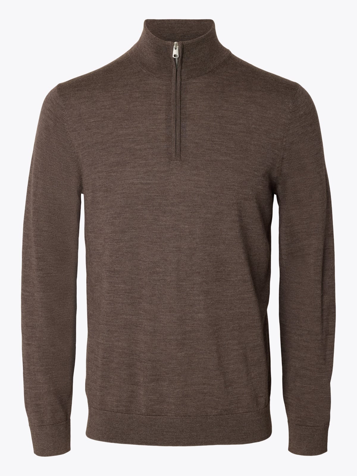 Selected Homme Tray Long Sleeve Knit Merino Half Zip Delicioso