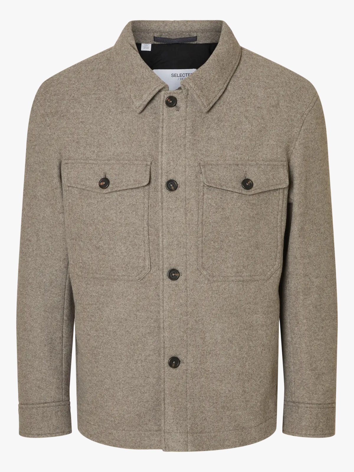Selected Homme Mitch Lano Shacket Deep Taupe
