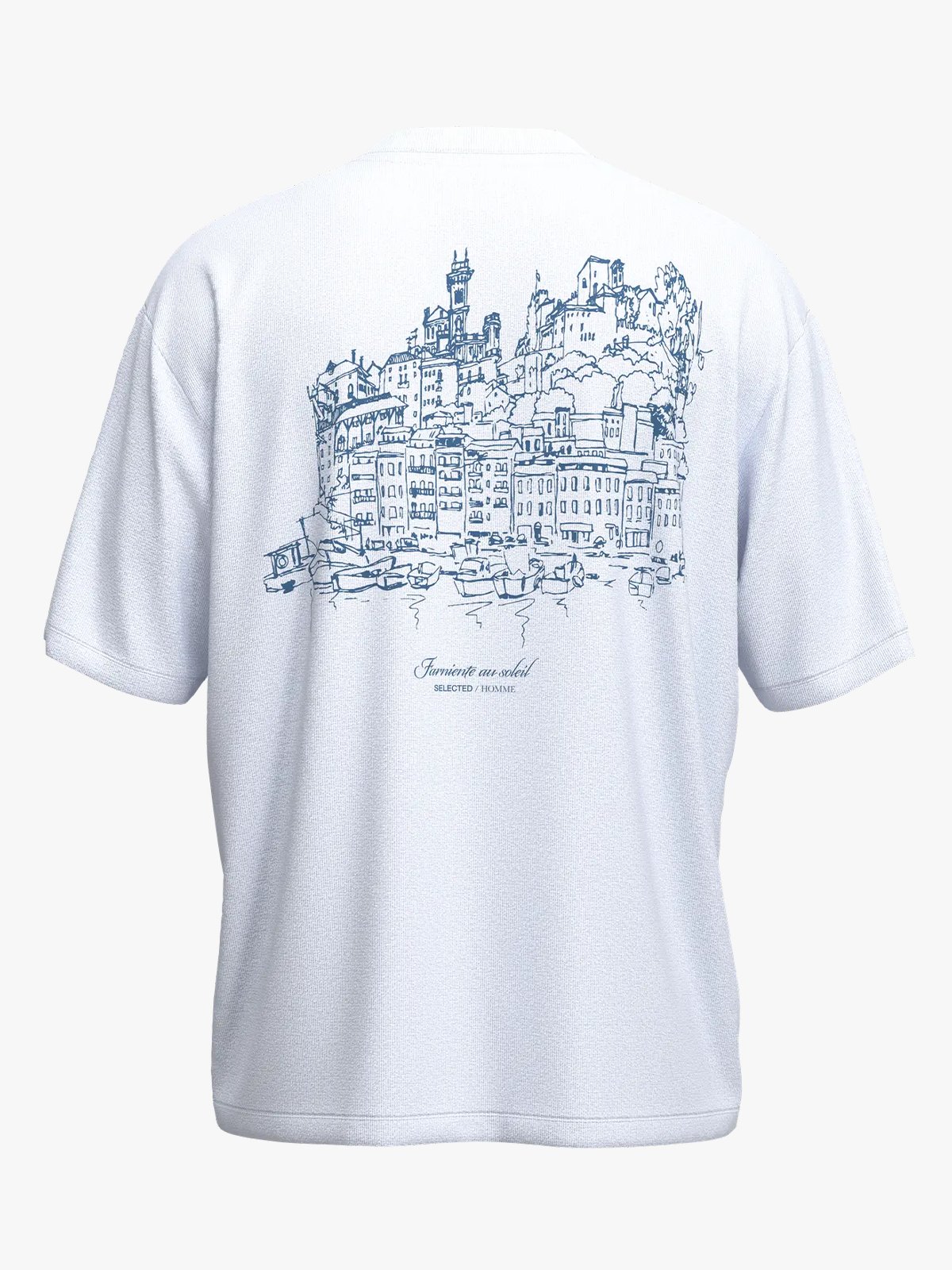 Selected Homme Loose Oscar Graphic Short Sleeve O-Neck Tee Bright White