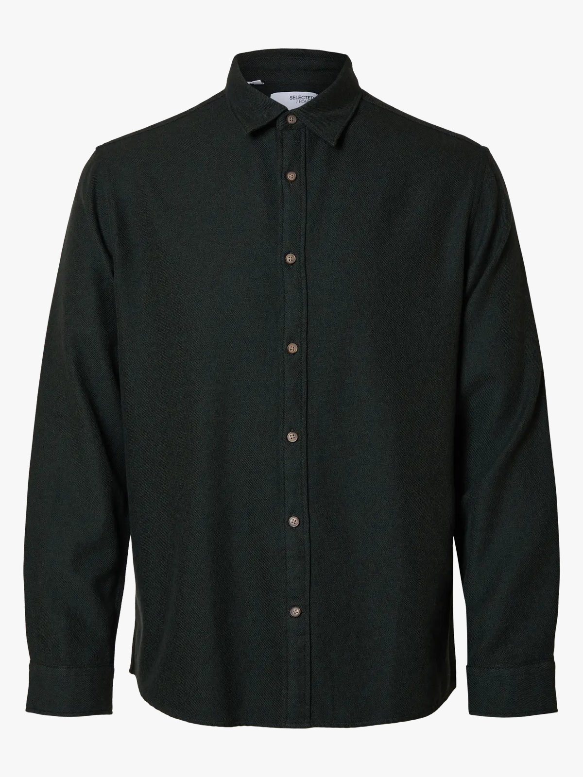 Selected Homme Regular Noah Brushed Twist Shirt Long Sleeve Forest Night Twisted