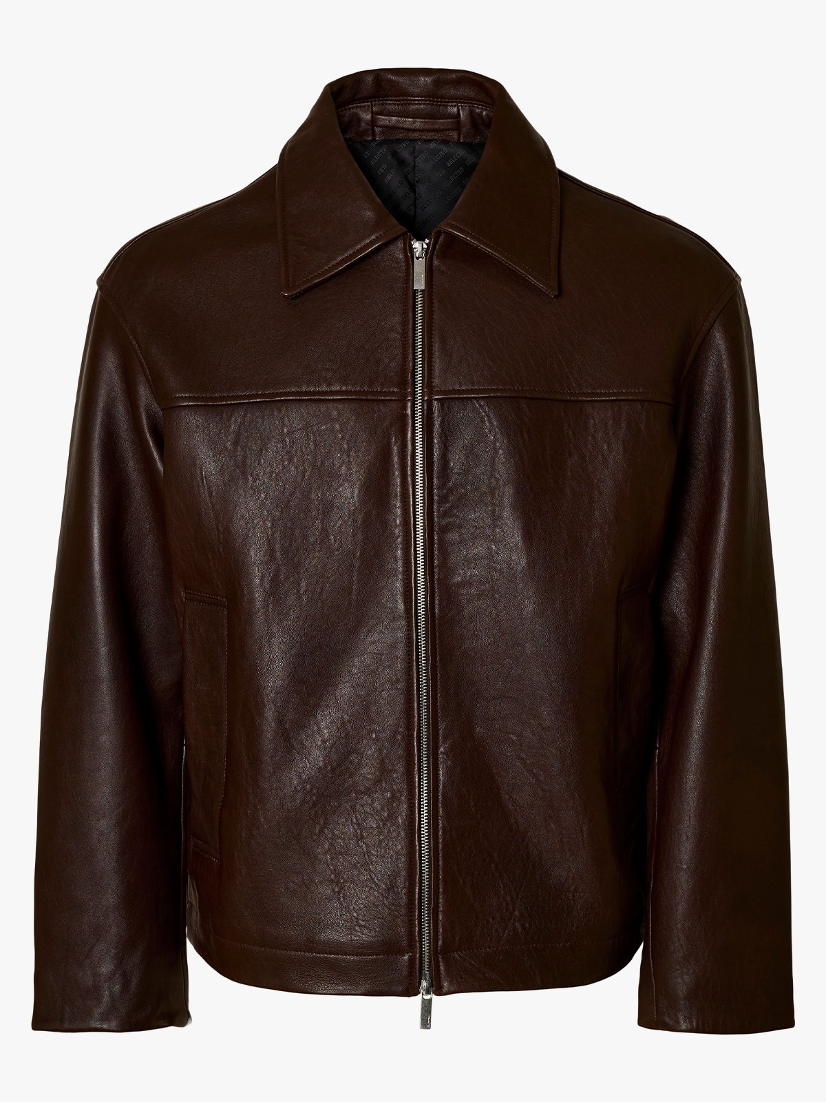 Selected Homme Noah Leather Blouson Demitasse