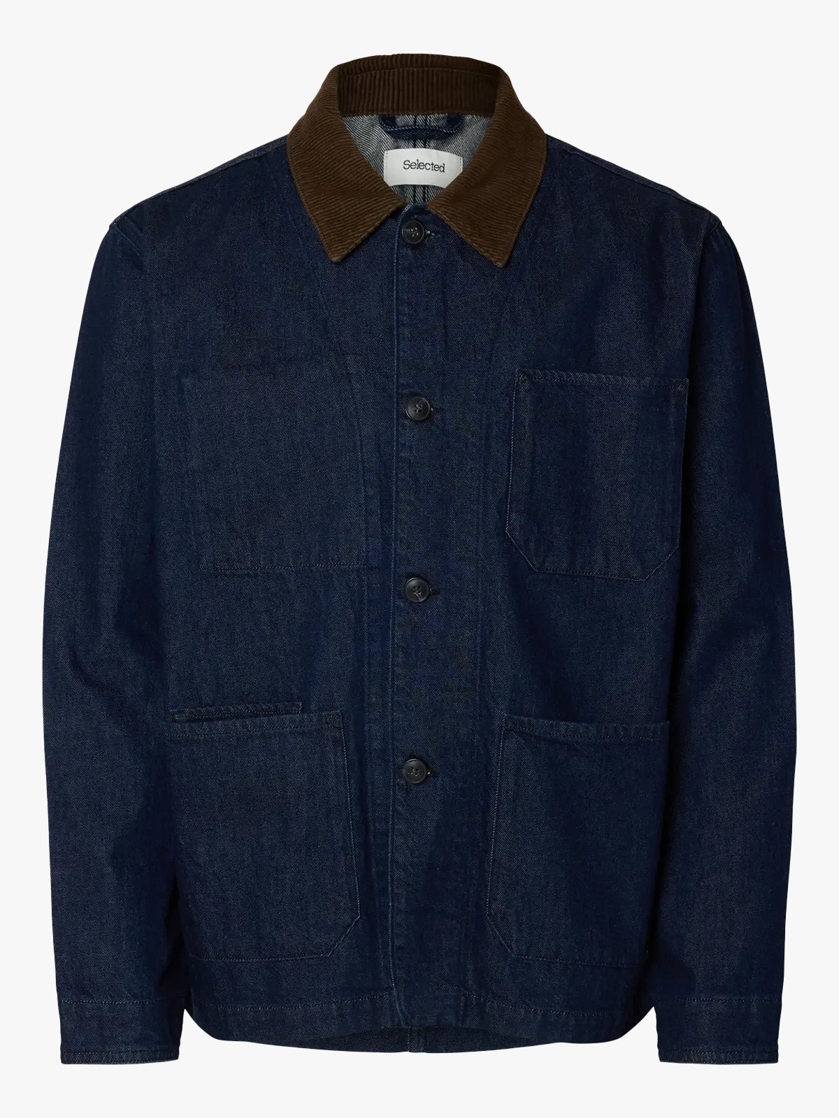 Selected Homme Regular Landon Rinse Denim Jacket Dark Blue Denim