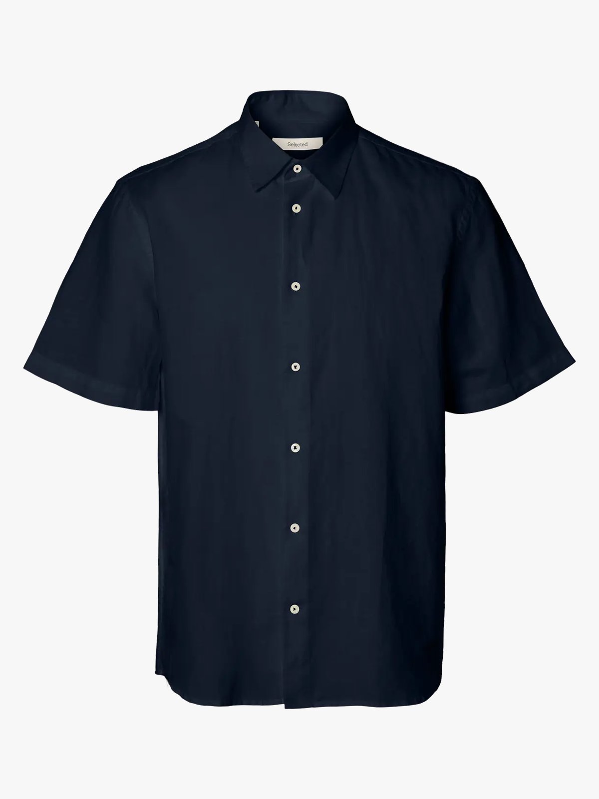 Selected Homme Regular Clay Linen Blend Short Sleeve Shirt Regular Sky Captain