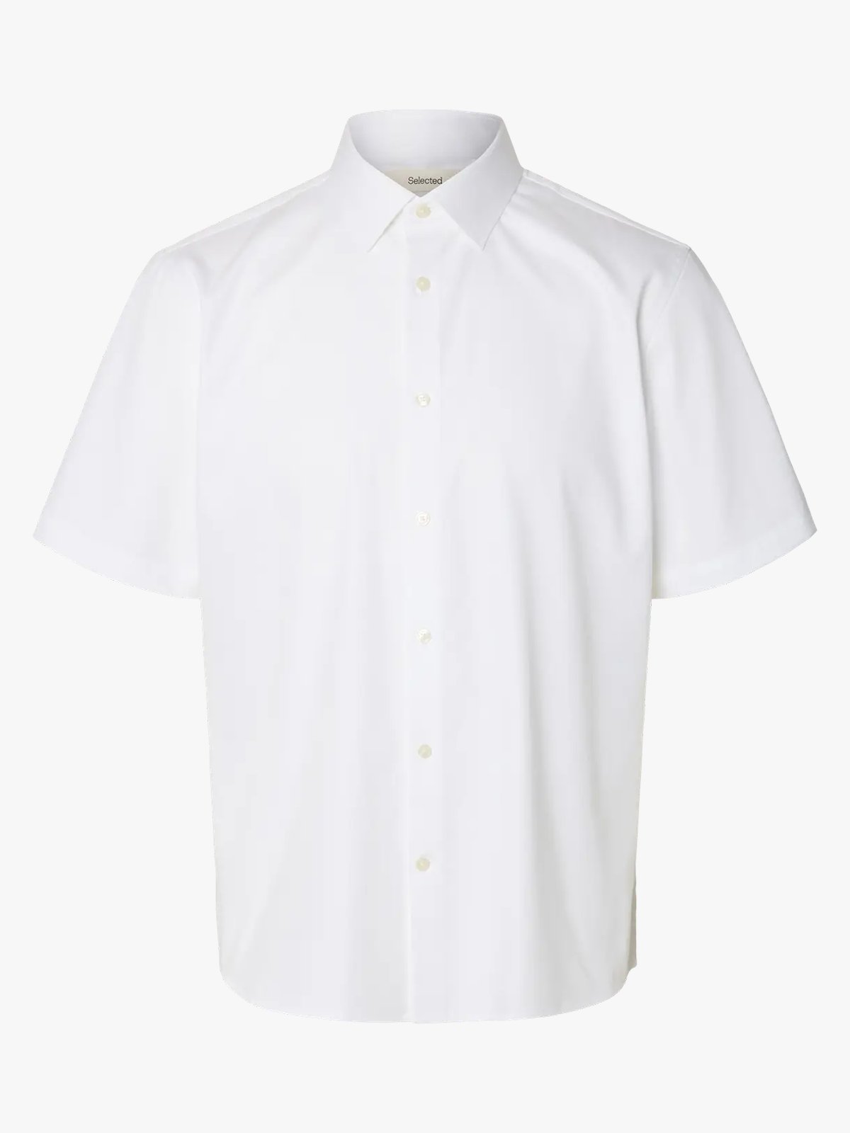 Selected Homme Regular Performance Short Sleeve Shirt White