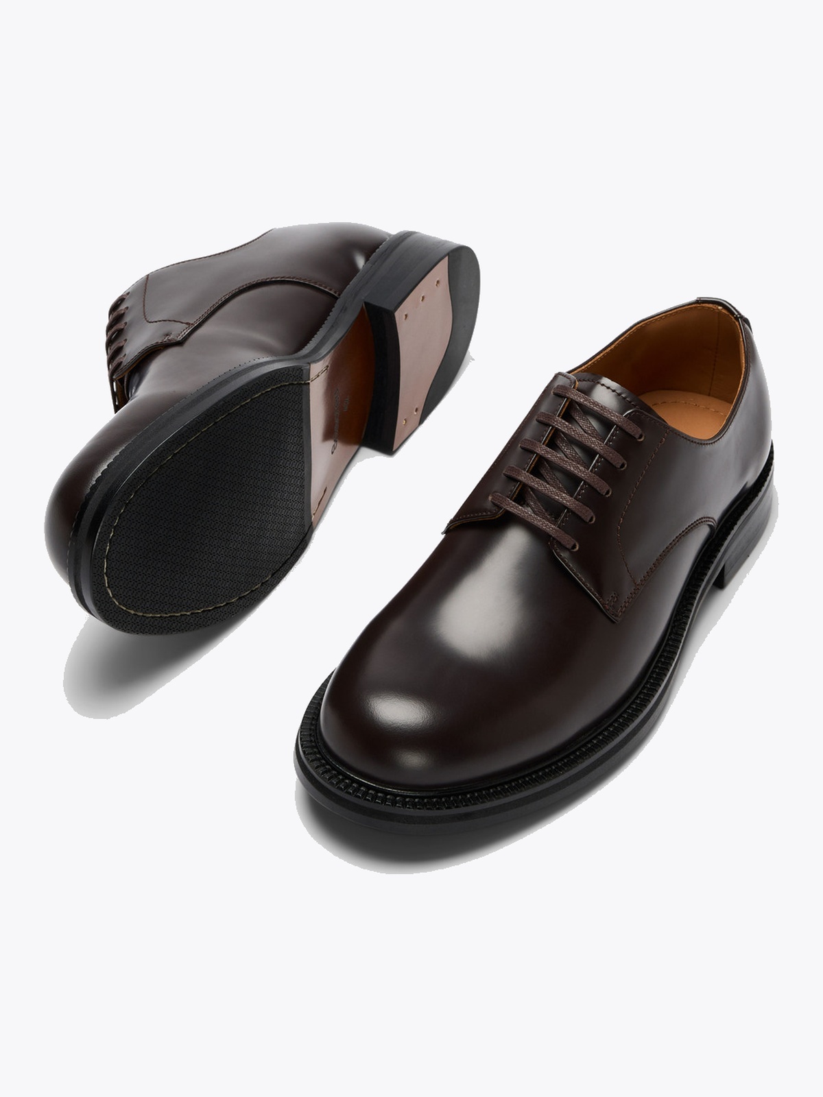 Selected Homme Bobby Leather Derby Shoe Demitasse